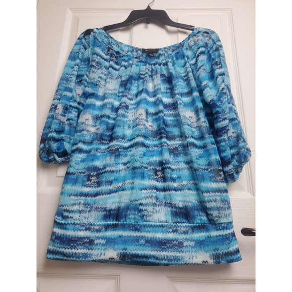 AB Studio Cold Shoulder Top with Layered Internal Cami, Size Small - Picture 3 of 6